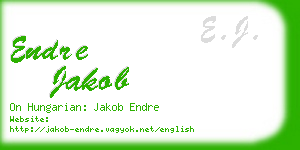 endre jakob business card